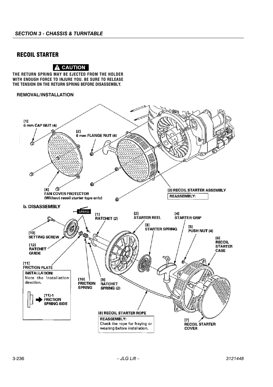 Recoil starter | JLG X23J - X700AJ Service Manual User Manual | Page 263 / 633