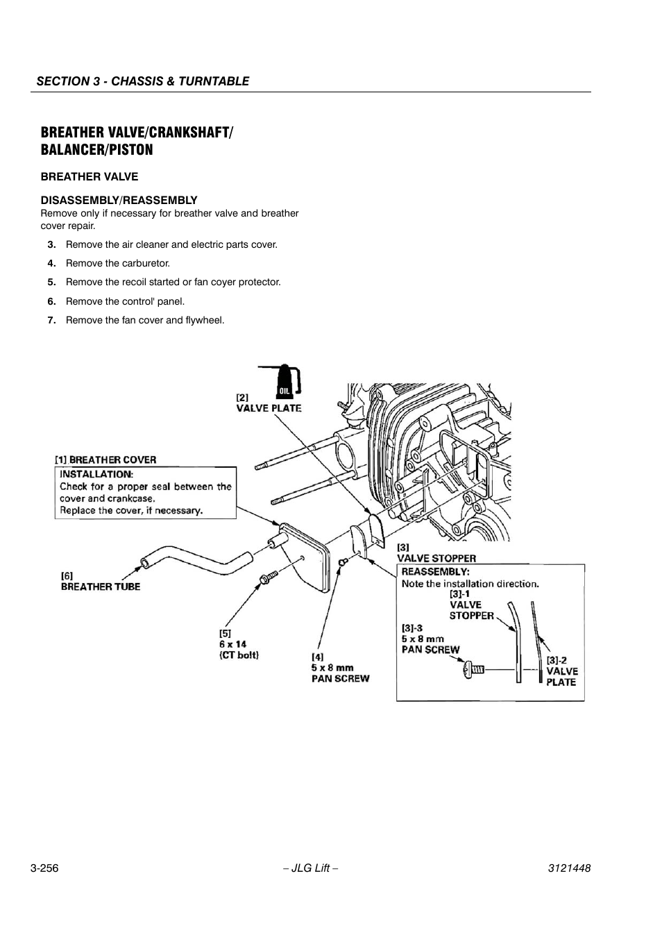 Breather valve/crankshaft/ balancer/piston | JLG X23J - X700AJ Service Manual User Manual | Page 283 / 633