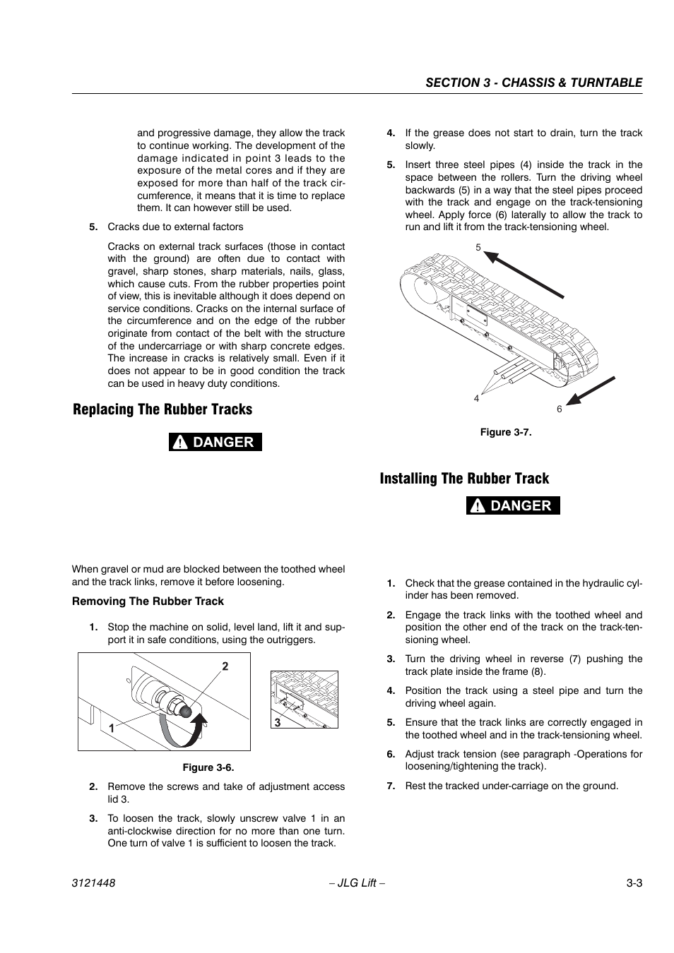 Replacing the rubber tracks, Installing the rubber track | JLG X23J - X700AJ Service Manual User Manual | Page 30 / 633
