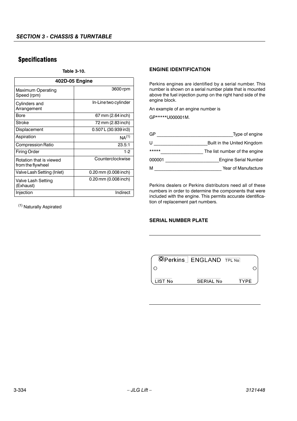 Specifications | JLG X23J - X700AJ Service Manual User Manual | Page 361 / 633