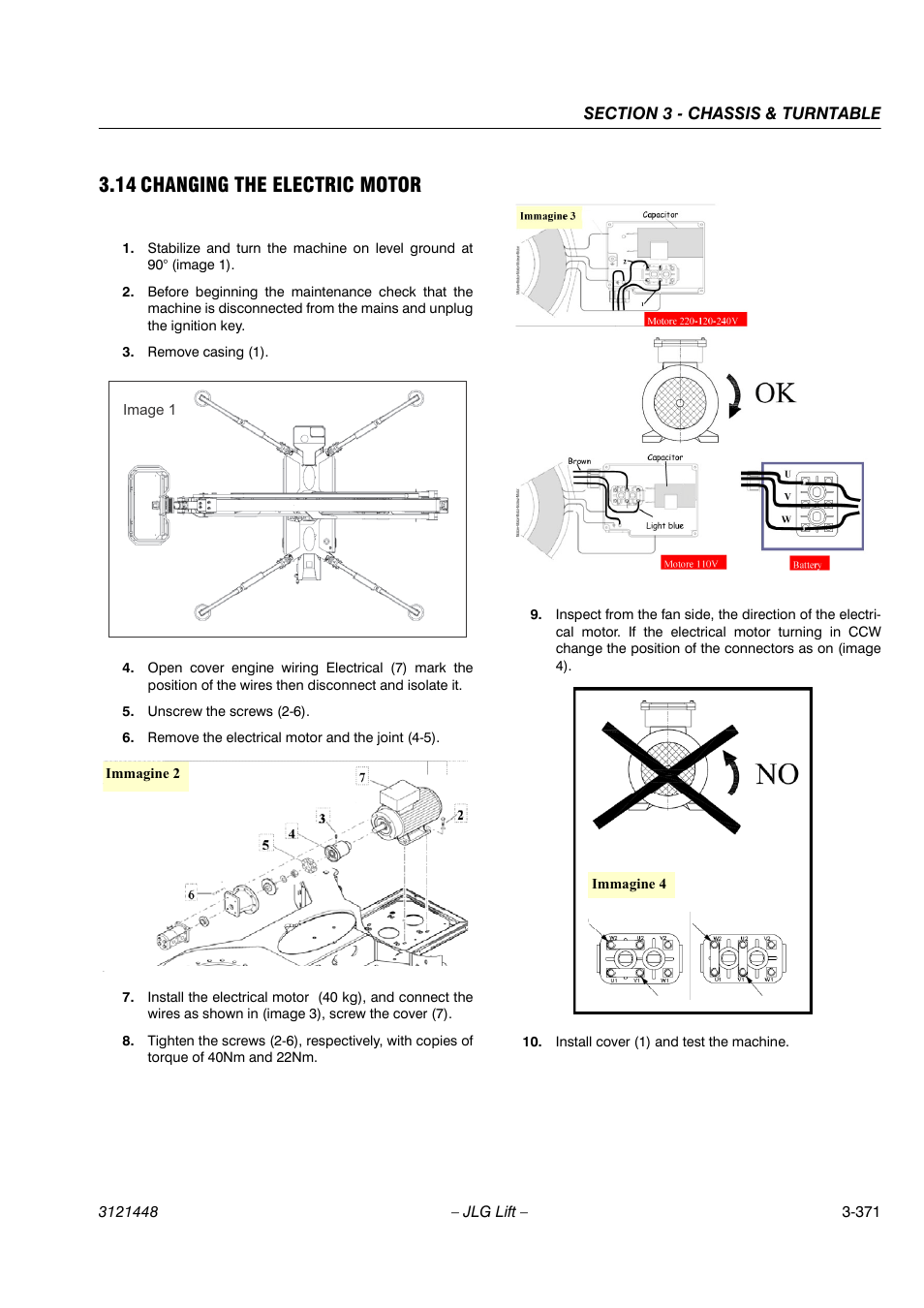 14 changing the electric motor | JLG X23J - X700AJ Service Manual User Manual | Page 398 / 633