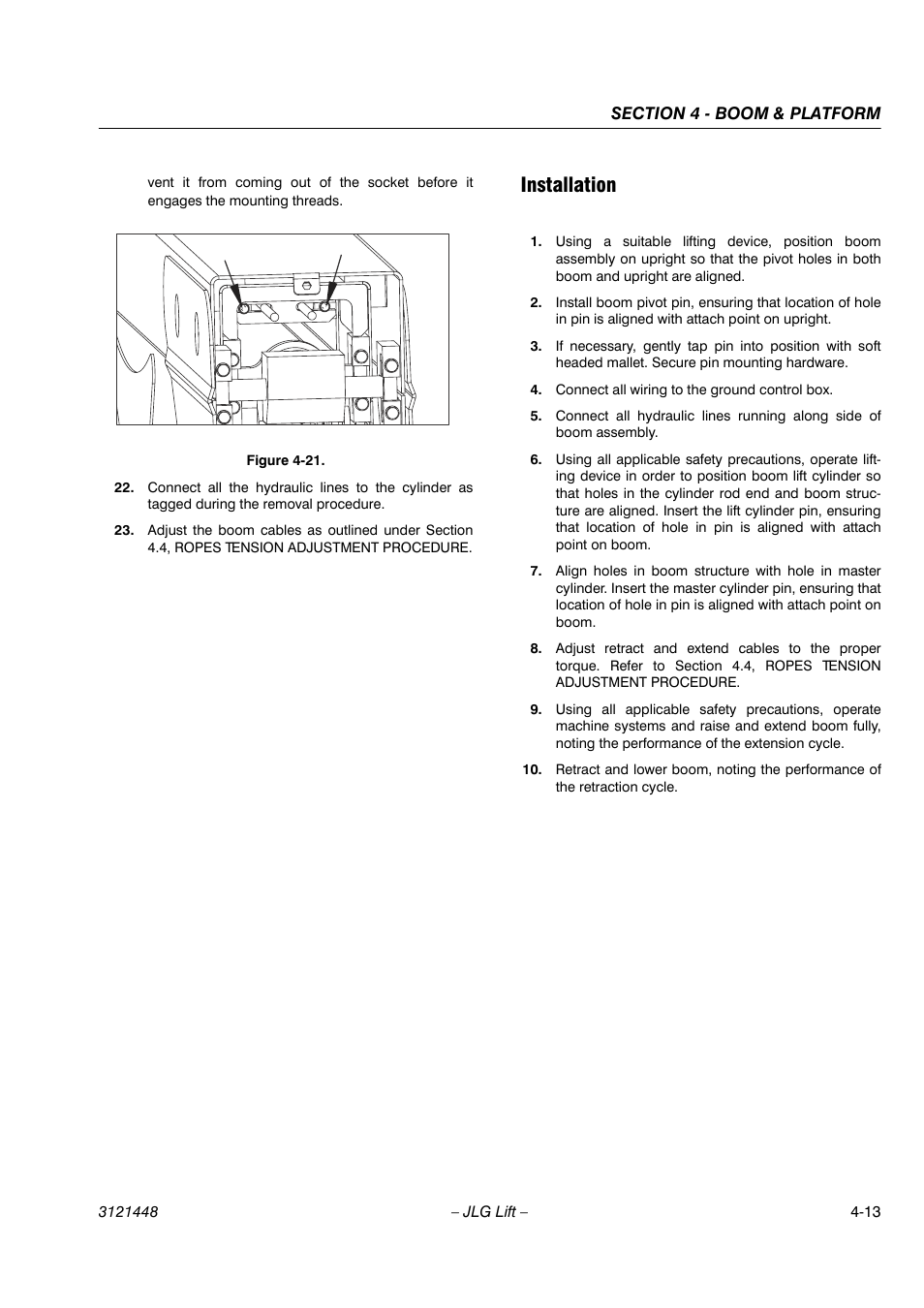 Installation | JLG X23J - X700AJ Service Manual User Manual | Page 412 / 633