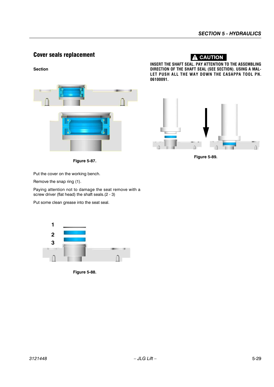 Cover seals replacement | JLG X23J - X700AJ Service Manual User Manual | Page 455 / 633