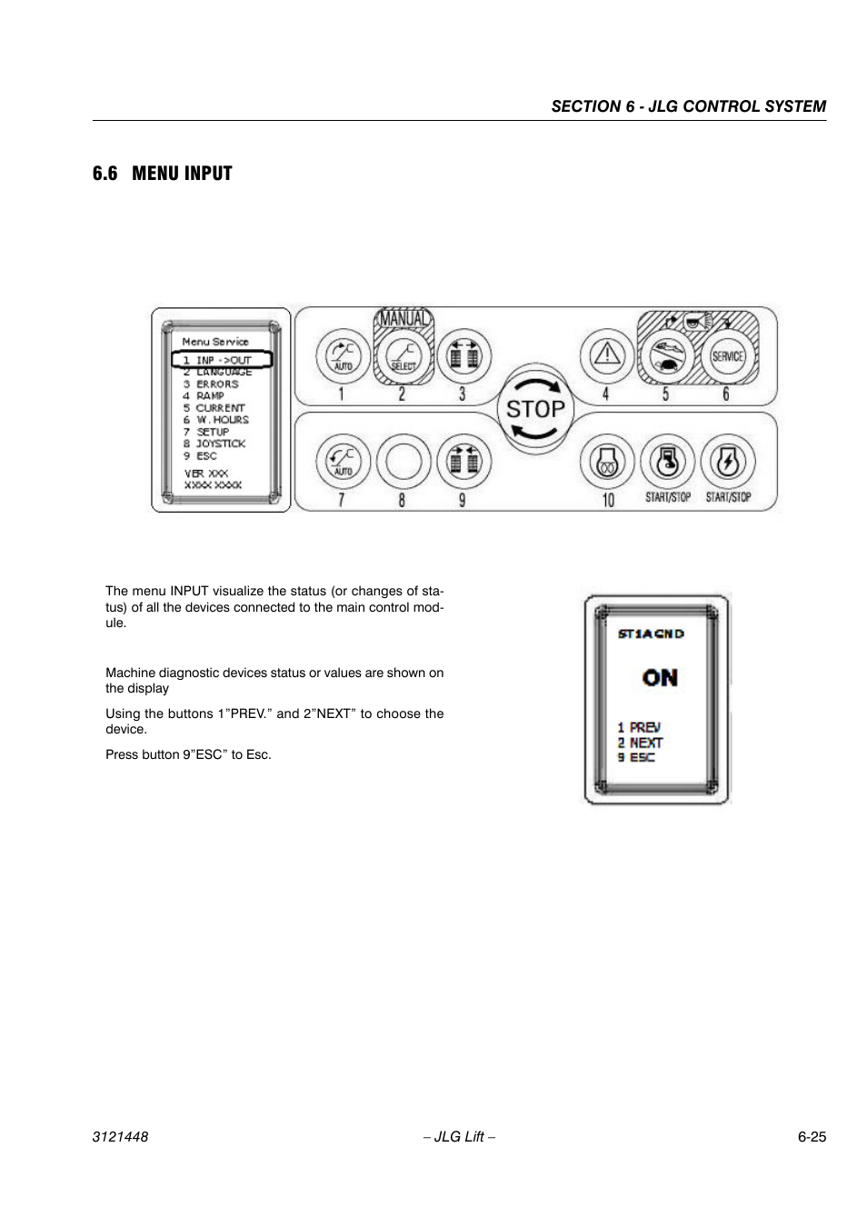 6 menu input | JLG X23J - X700AJ Service Manual User Manual | Page 514 / 633