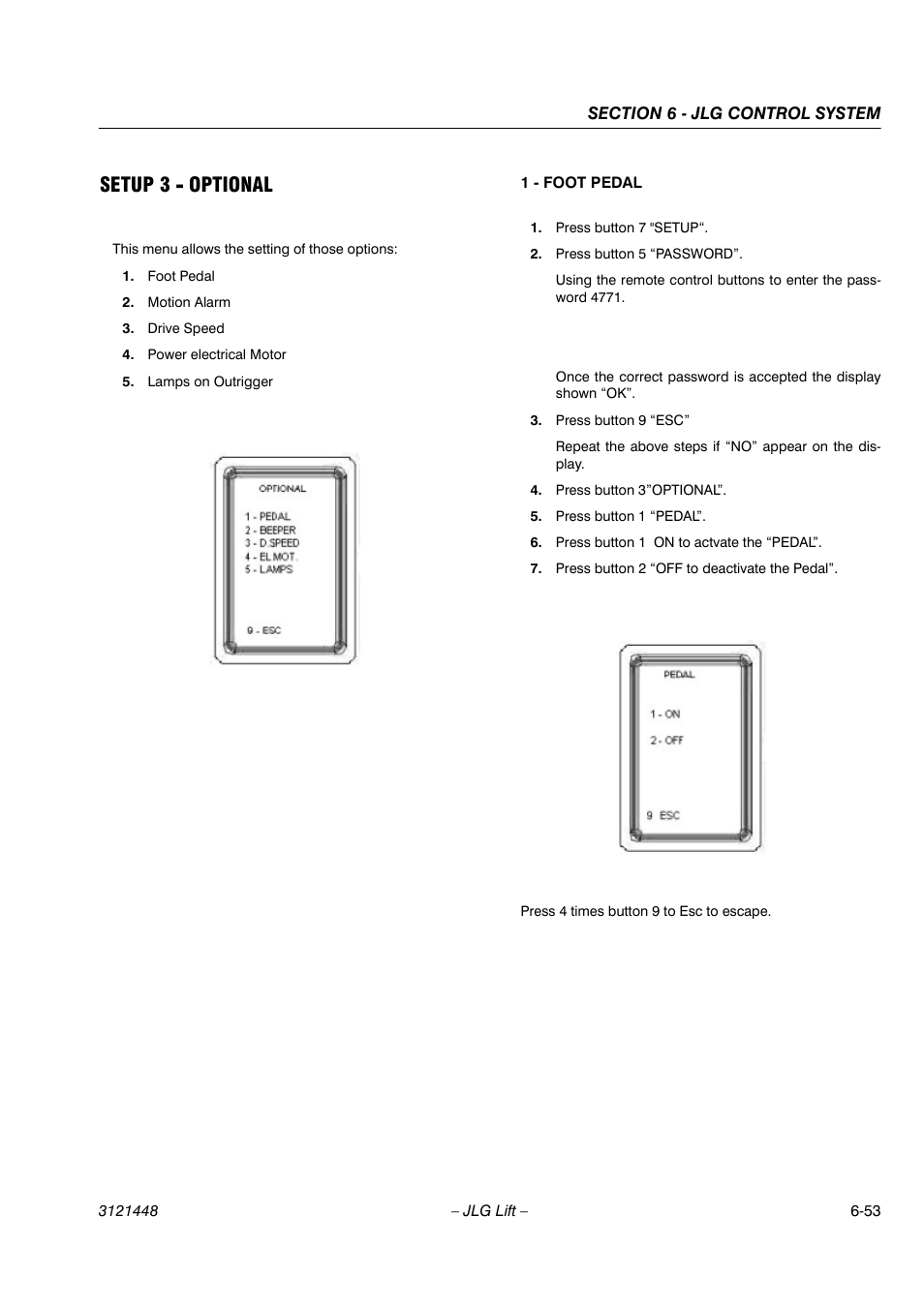 Setup 3 - optional | JLG X23J - X700AJ Service Manual User Manual | Page 542 / 633