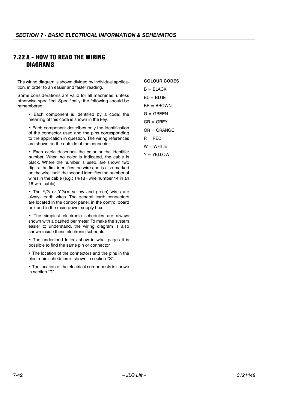 22 a - how to read the wiring diagrams | JLG X23J - X700AJ Service Manual User Manual | Page 595 / 633