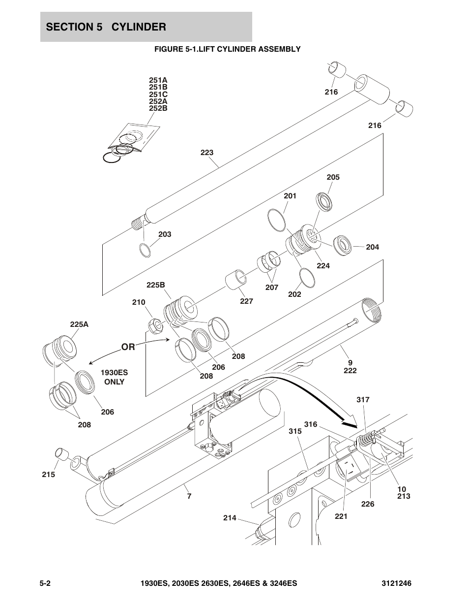 Figure 5-1. lift cylinder assembly | JLG 3246ES Parts Manual User Manual | Page 108 / 168