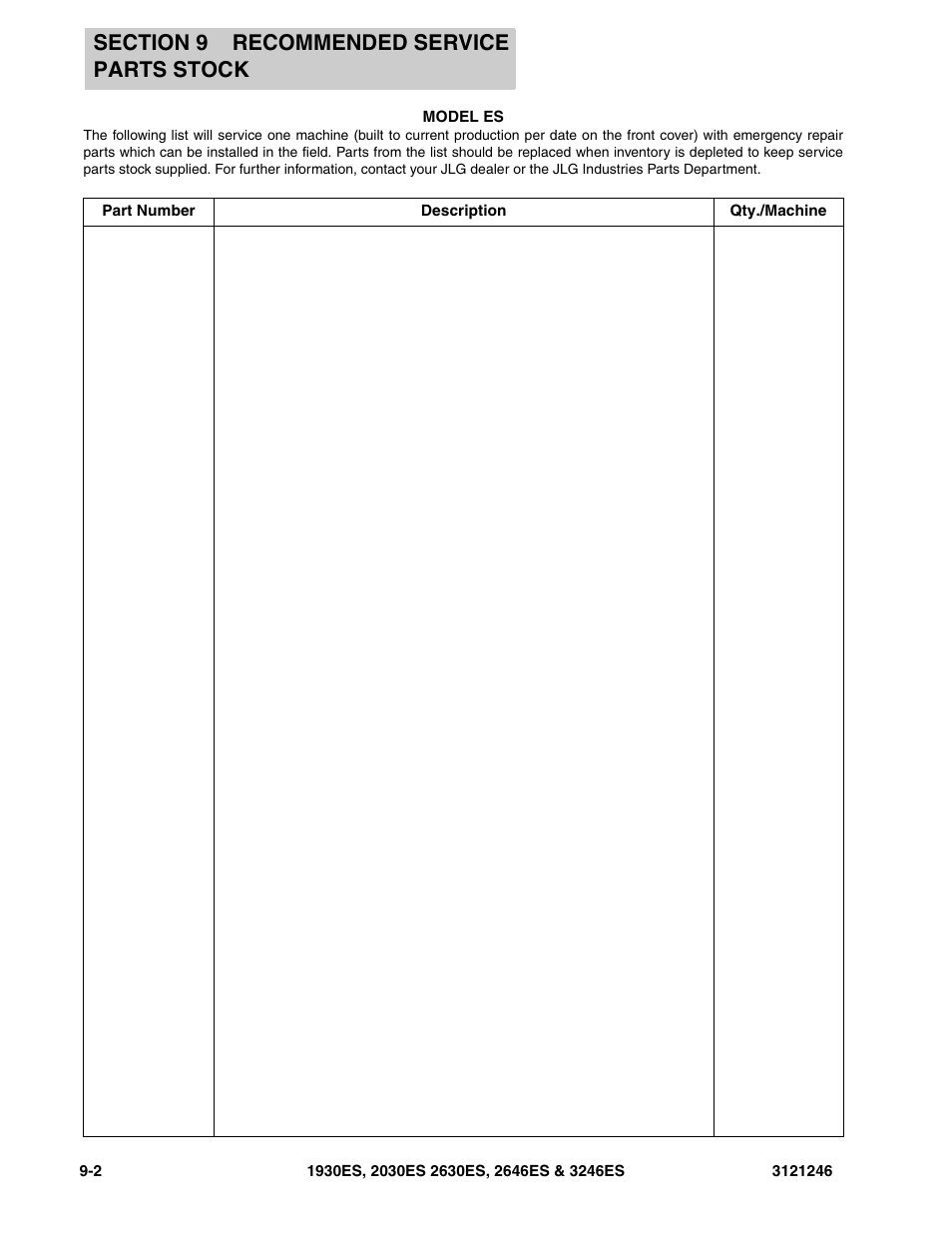 JLG 3246ES Parts Manual User Manual | Page 154 / 168