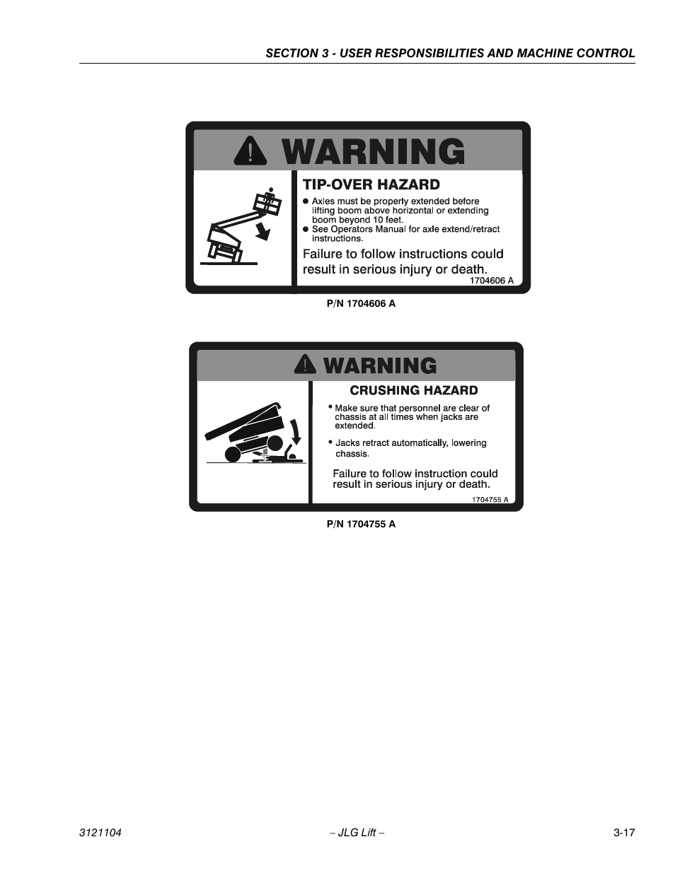 JLG 120-SXJ ANSI Operator Manual User Manual | Page 47 / 80