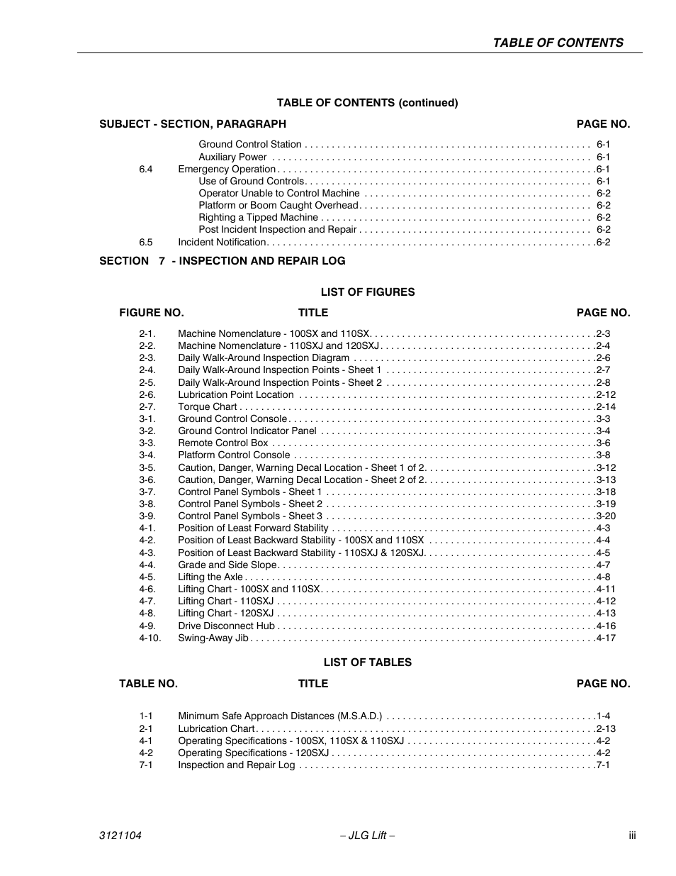 JLG 120-SXJ ANSI Operator Manual User Manual | Page 9 / 80