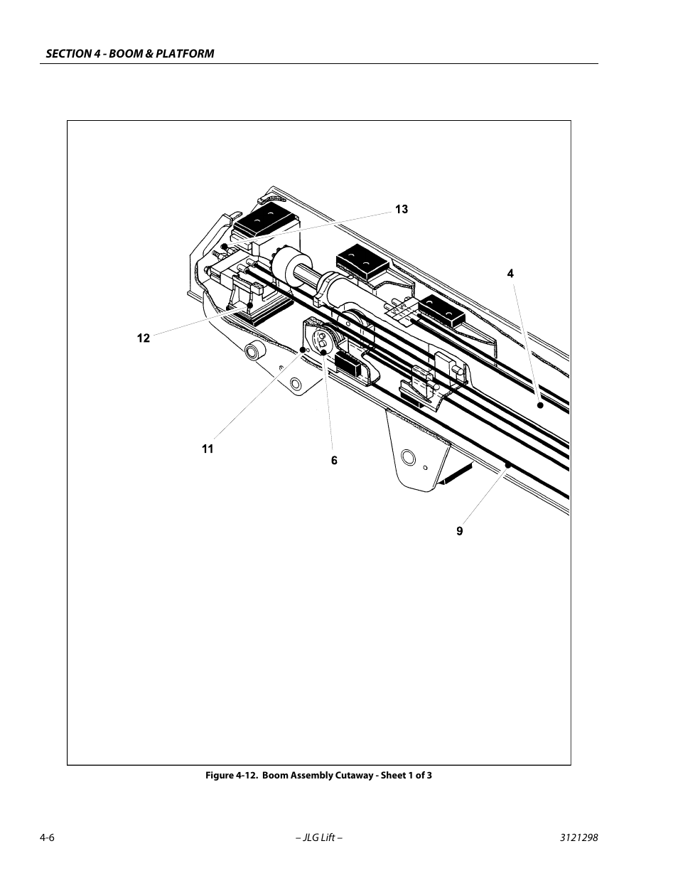 Boom assembly cutaway - sheet 1 of 3 -6 | JLG 660SJ Service Manual User Manual | Page 154 / 328
