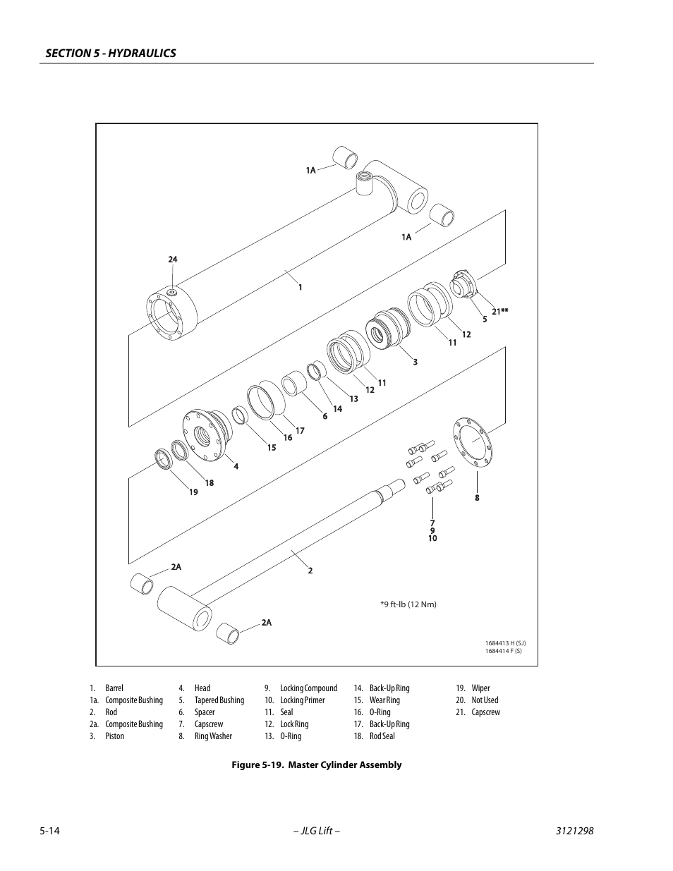 Master cylinder assembly -14 | JLG 660SJ Service Manual User Manual | Page 204 / 328