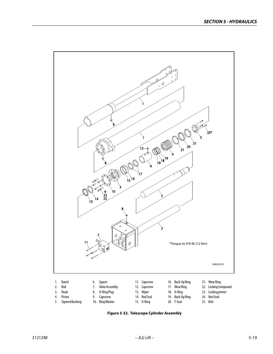 Telescope cylinder assembly -19 | JLG 660SJ Service Manual User Manual | Page 209 / 328