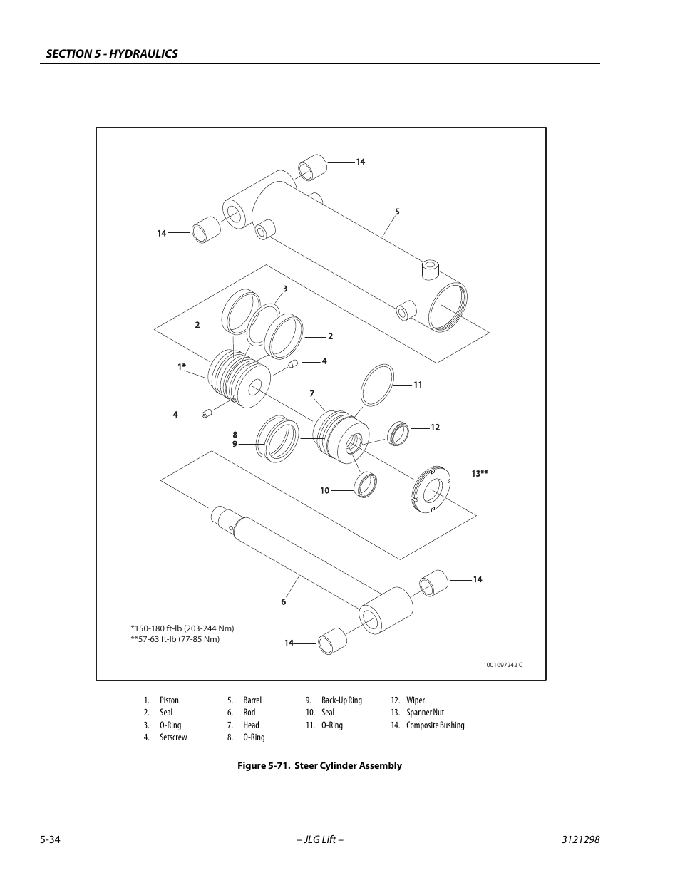 Steer cylinder assembly -34 | JLG 660SJ Service Manual User Manual | Page 224 / 328