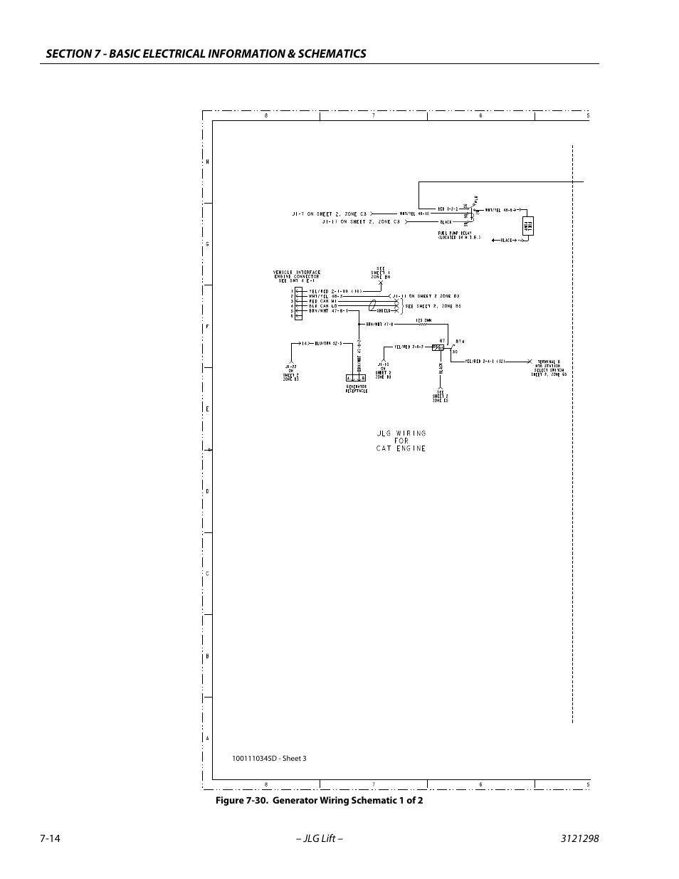 Generator wiring schematic 1 of 2 -14 | JLG 660SJ Service Manual User Manual | Page 314 / 328