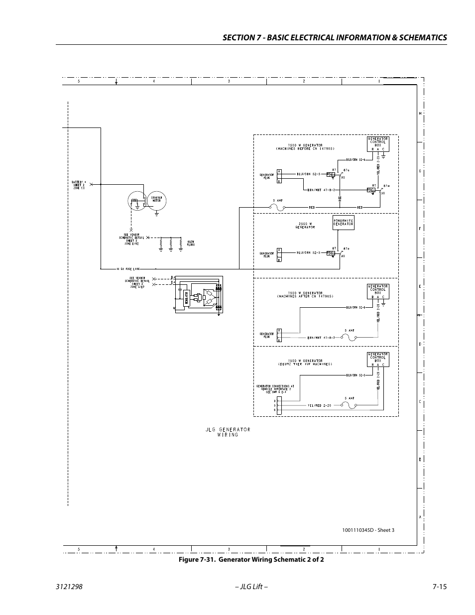 Generator wiring schematic 2 of 2 -15 | JLG 660SJ Service Manual User Manual | Page 315 / 328