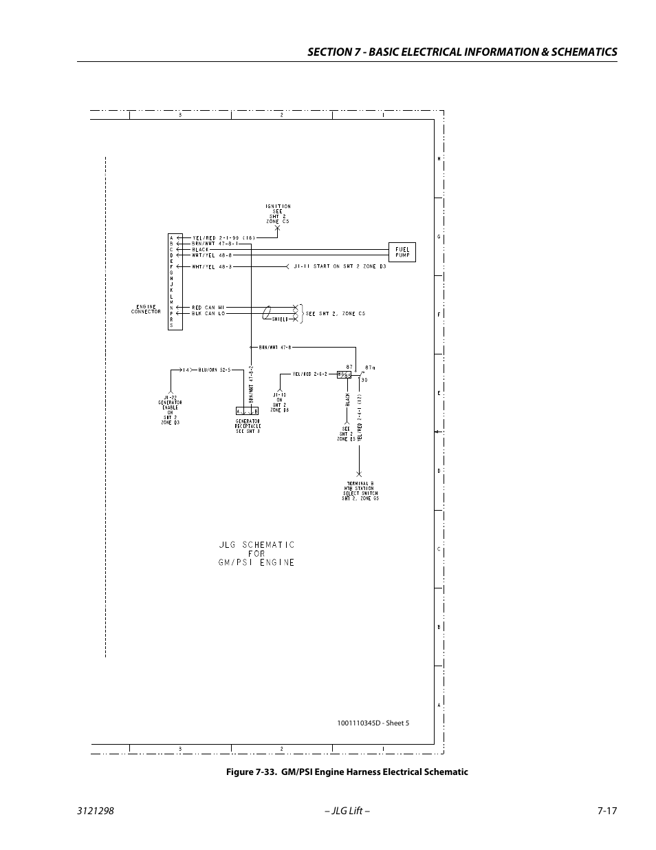 Gm/psi engine harness electrical schematic -17 | JLG 660SJ Service Manual User Manual | Page 317 / 328