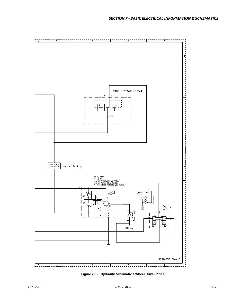 Hydraulic schematic 2-wheel drive - 2 of 2 -23 | JLG 660SJ Service Manual User Manual | Page 323 / 328