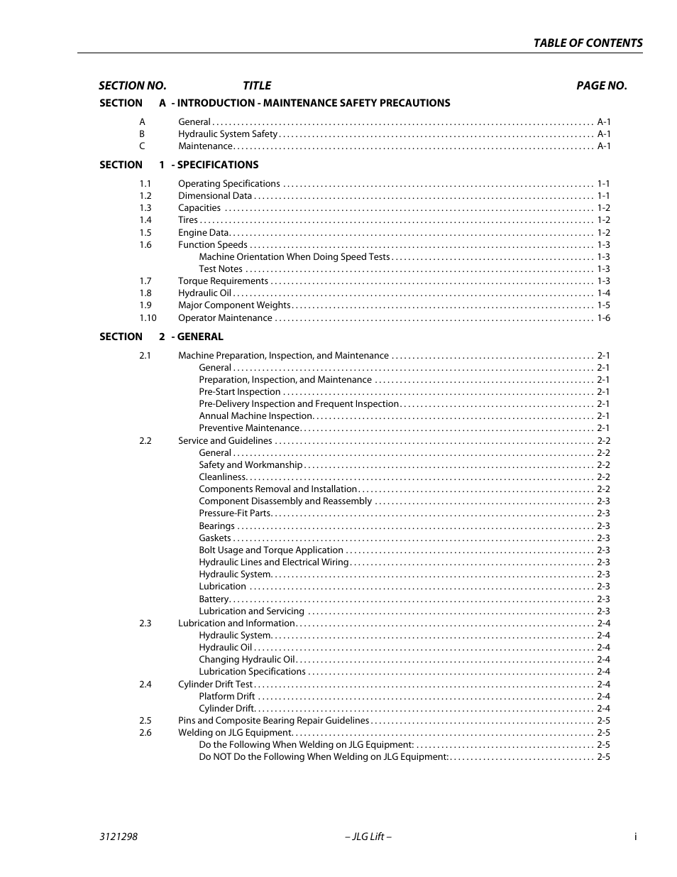 JLG 660SJ Service Manual User Manual | Page 5 / 328