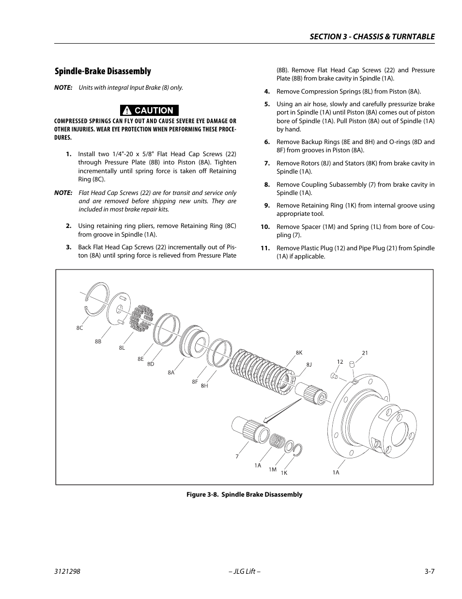 Spindle-brake disassembly, Spindle-brake disassembly -7, Spindle brake disassembly -7 | JLG 660SJ Service Manual User Manual | Page 51 / 328