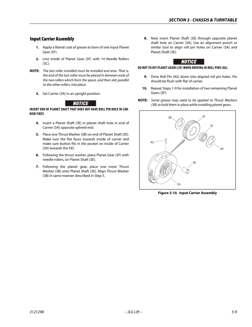 Input carrier assembly, Input carrier assembly -9 | JLG 660SJ Service Manual User Manual | Page 53 / 328