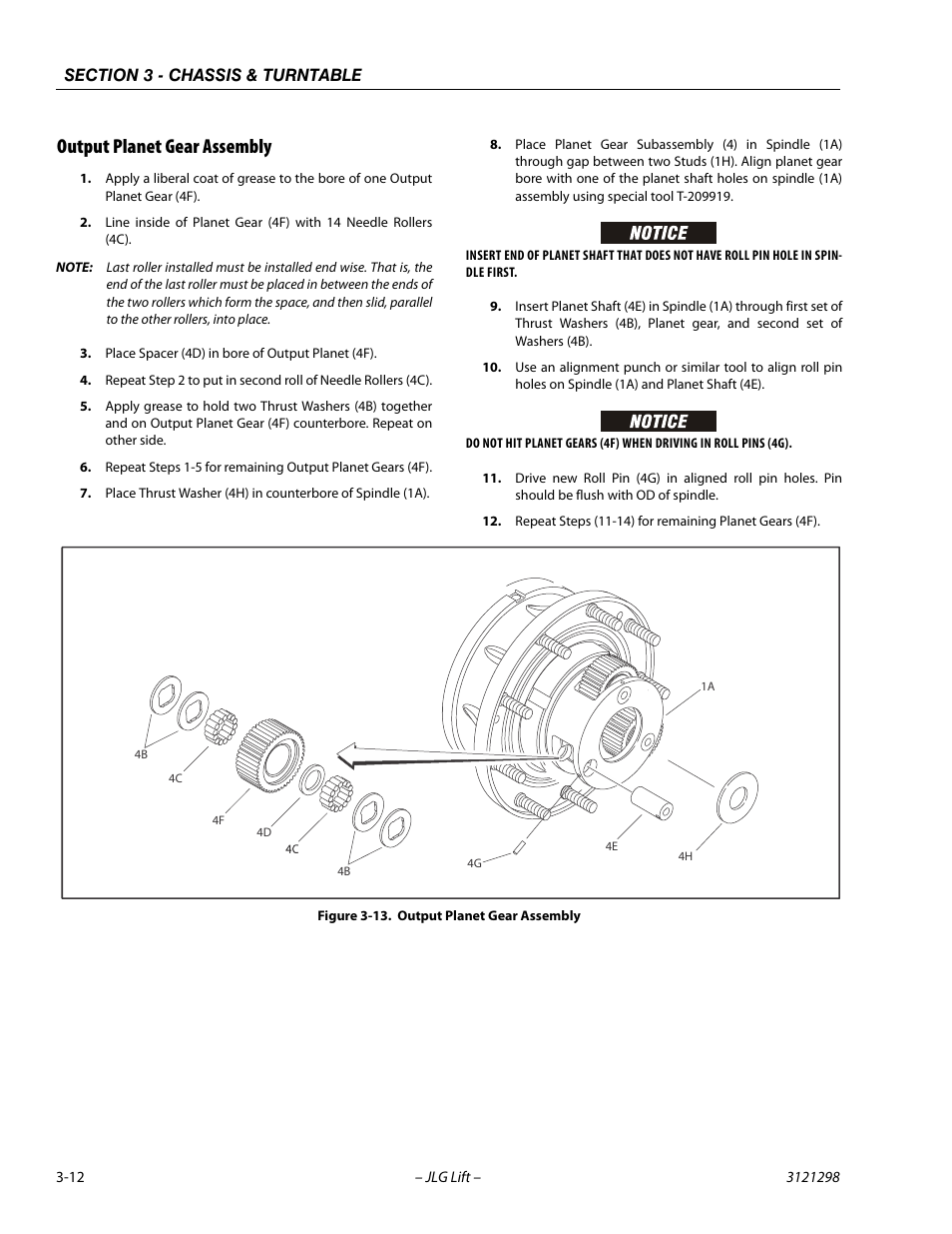 Output planet gear assembly, Output planet gear assembly -12 | JLG 660SJ Service Manual User Manual | Page 56 / 328