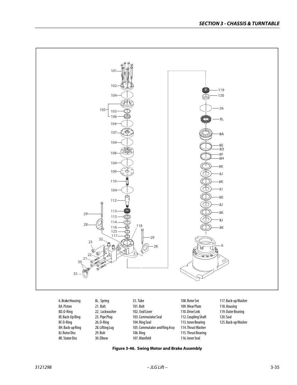 Swing motor and brake assembly -35 | JLG 660SJ Service Manual User Manual | Page 79 / 328