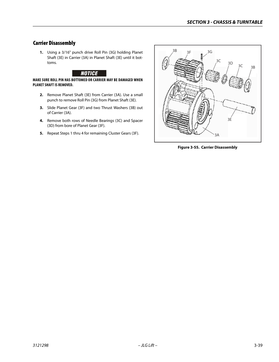 Carrier disassembly, Carrier disassembly -39 | JLG 660SJ Service Manual User Manual | Page 83 / 328