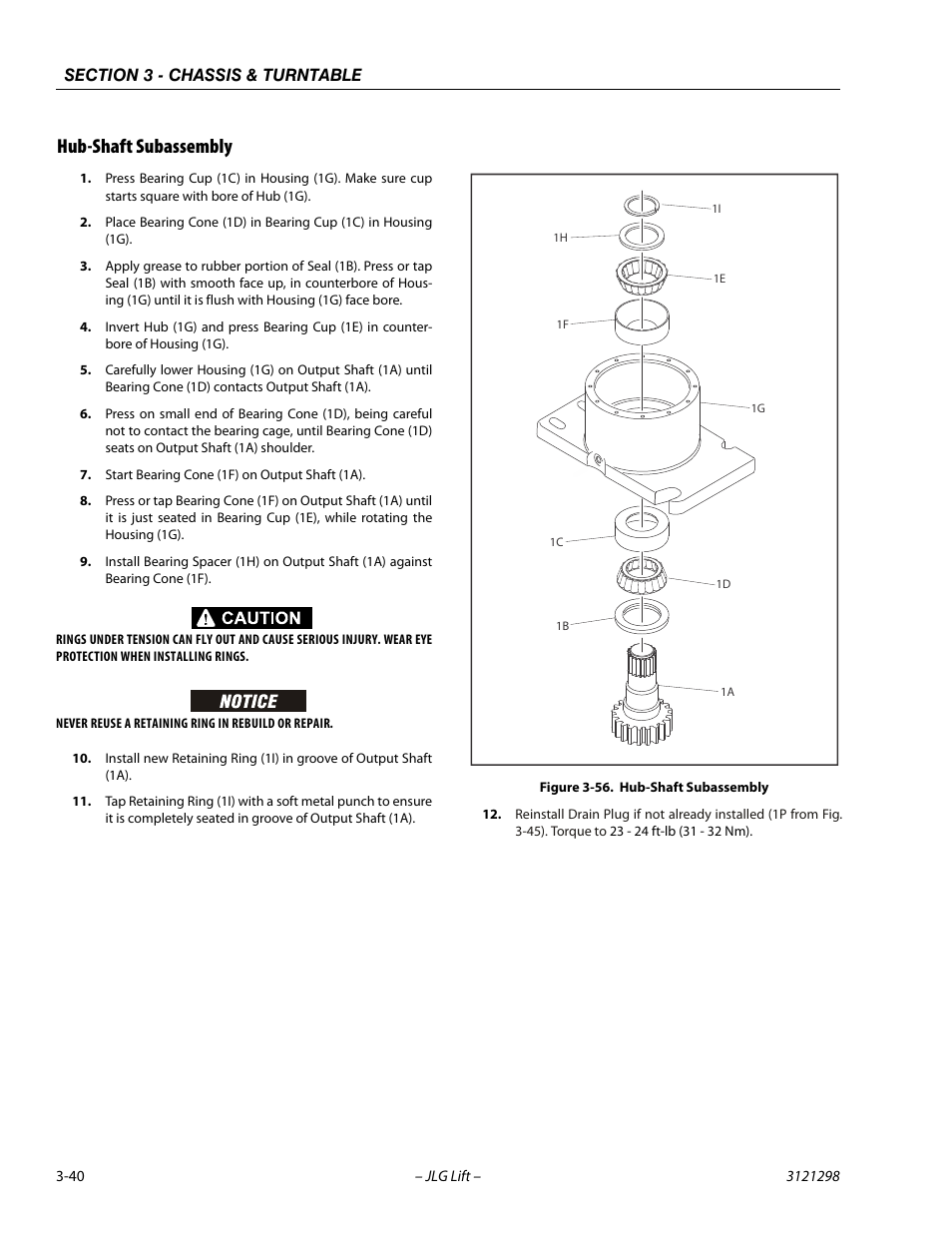 Hub-shaft subassembly, Hub-shaft subassembly -40 | JLG 660SJ Service Manual User Manual | Page 84 / 328
