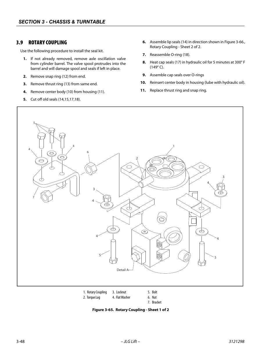 9 rotary coupling, Rotary coupling -48, Rotary coupling - sheet 1 of 2 -48 | JLG 660SJ Service Manual User Manual | Page 92 / 328