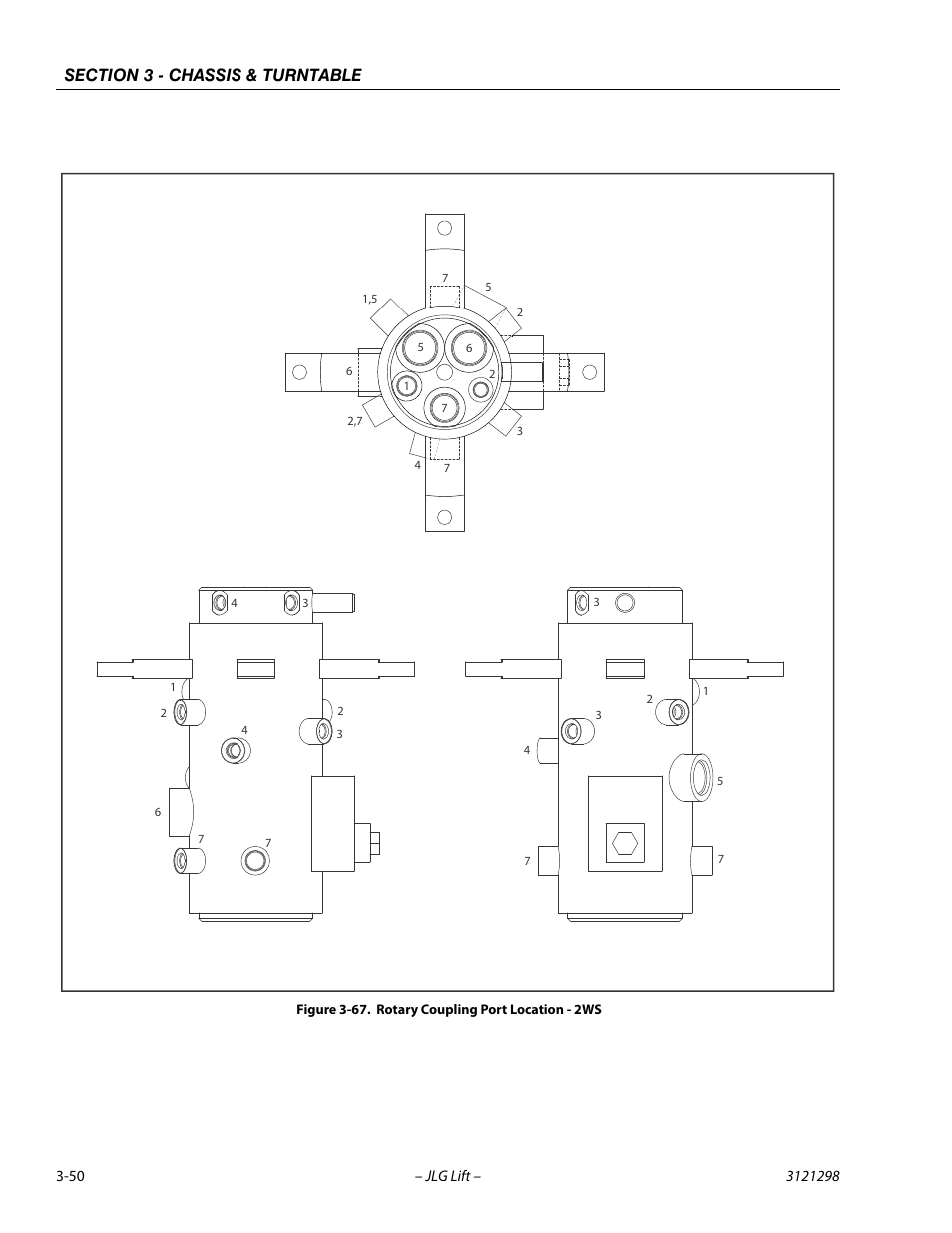 Rotary coupling port location - 2ws -50 | JLG 660SJ Service Manual User Manual | Page 94 / 328