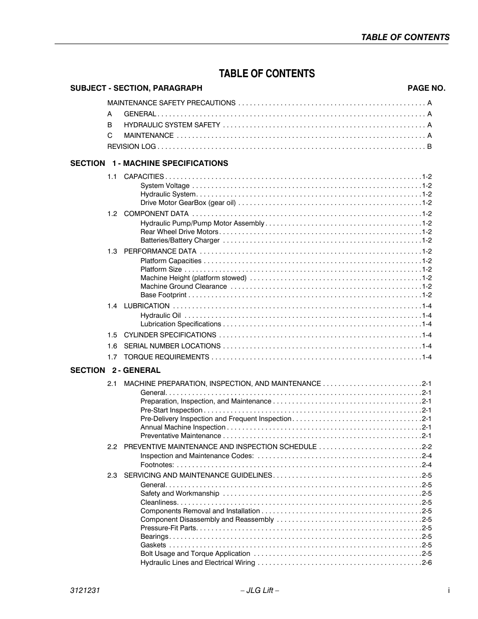 JLG 15/20MSP Service Manual User Manual | Page 5 / 174
