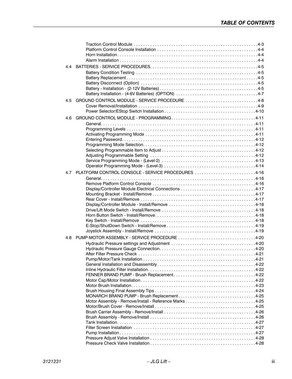 JLG 15/20MSP Service Manual User Manual | Page 7 / 174