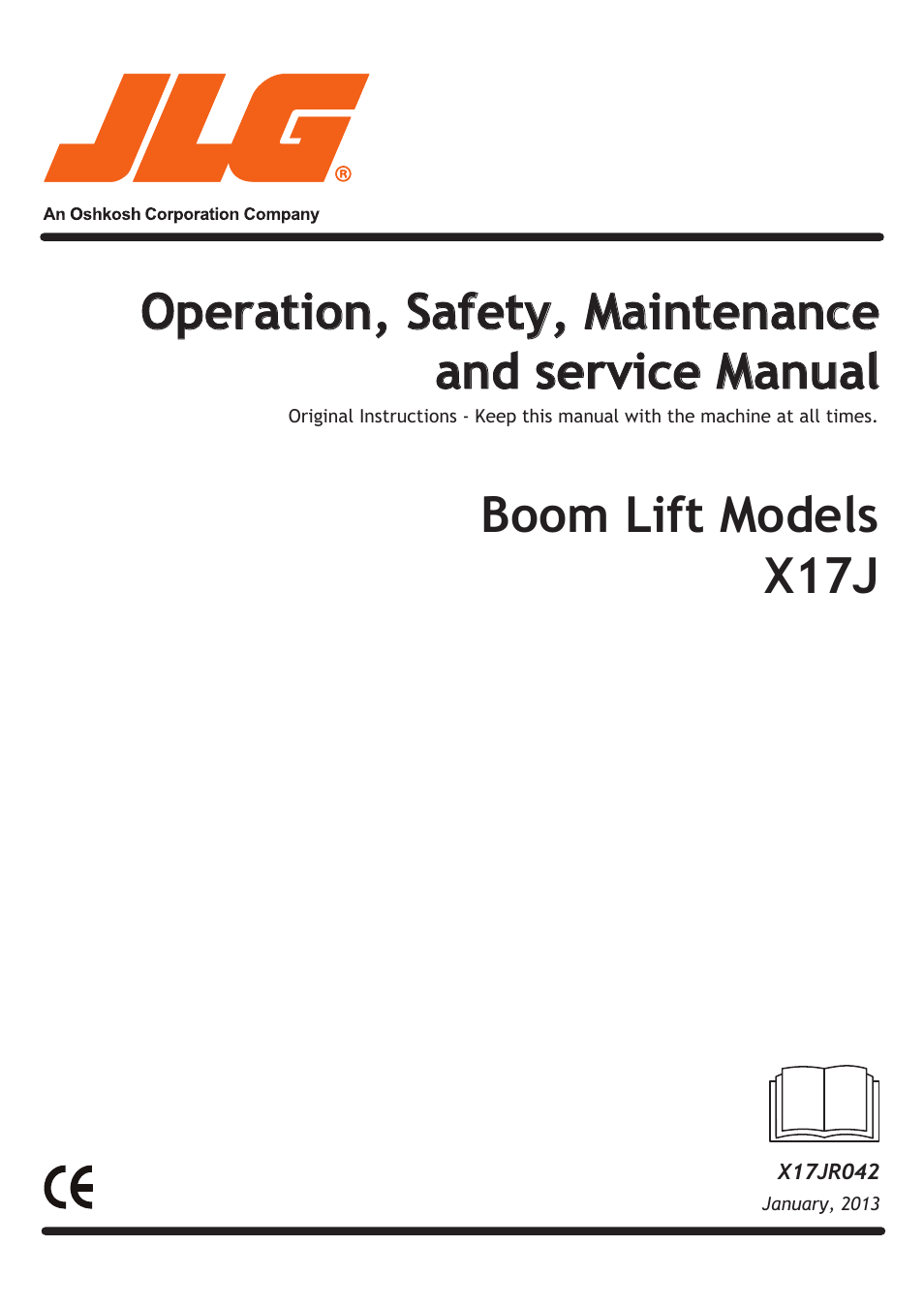 JLG X17J Operator Manual User Manual | 172 pages