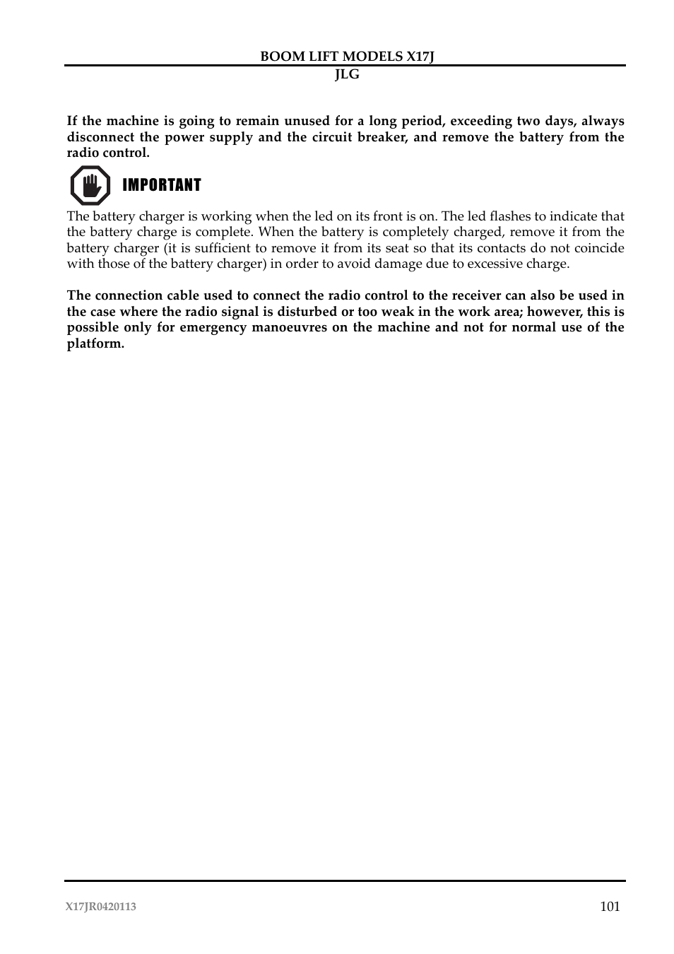 JLG X17J Operator Manual User Manual | Page 105 / 172