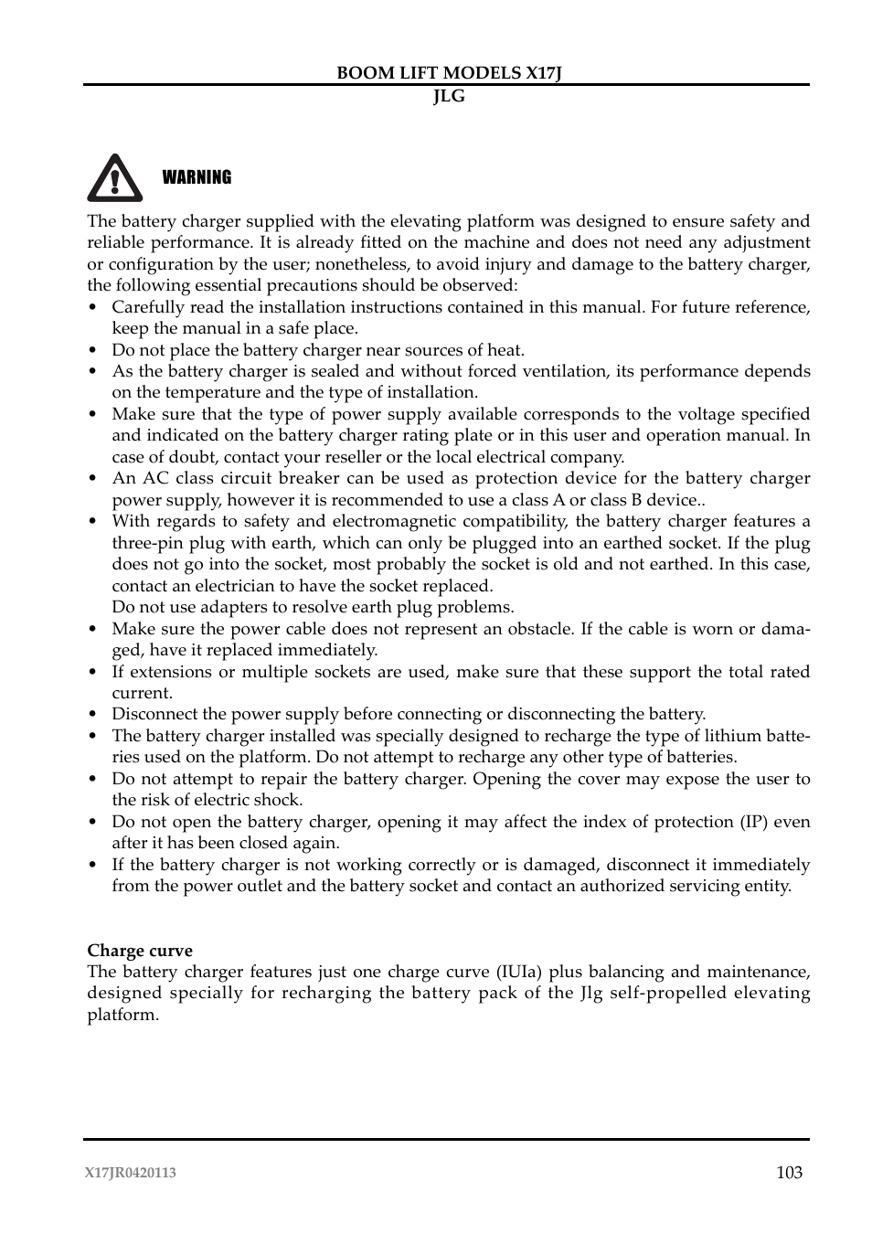 JLG X17J Operator Manual User Manual | Page 107 / 172