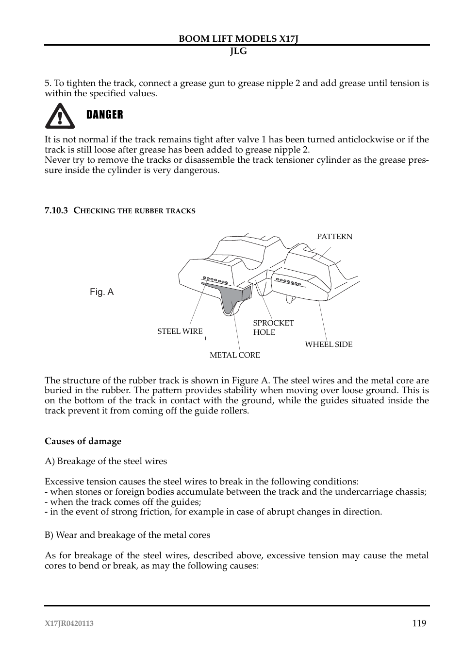 Pericolo, Danger | JLG X17J Operator Manual User Manual | Page 123 / 172