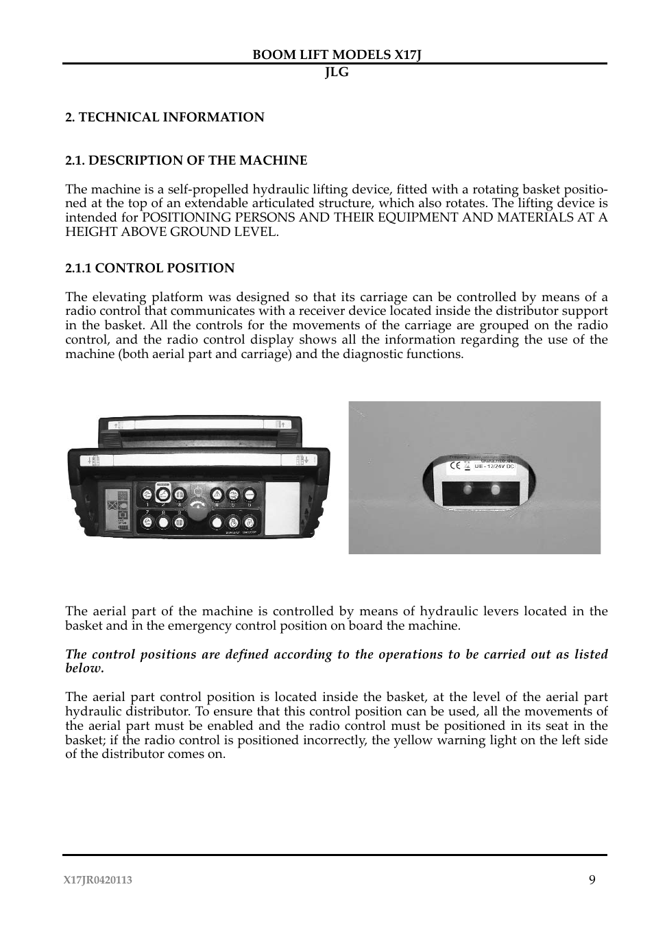 JLG X17J Operator Manual User Manual | Page 13 / 172