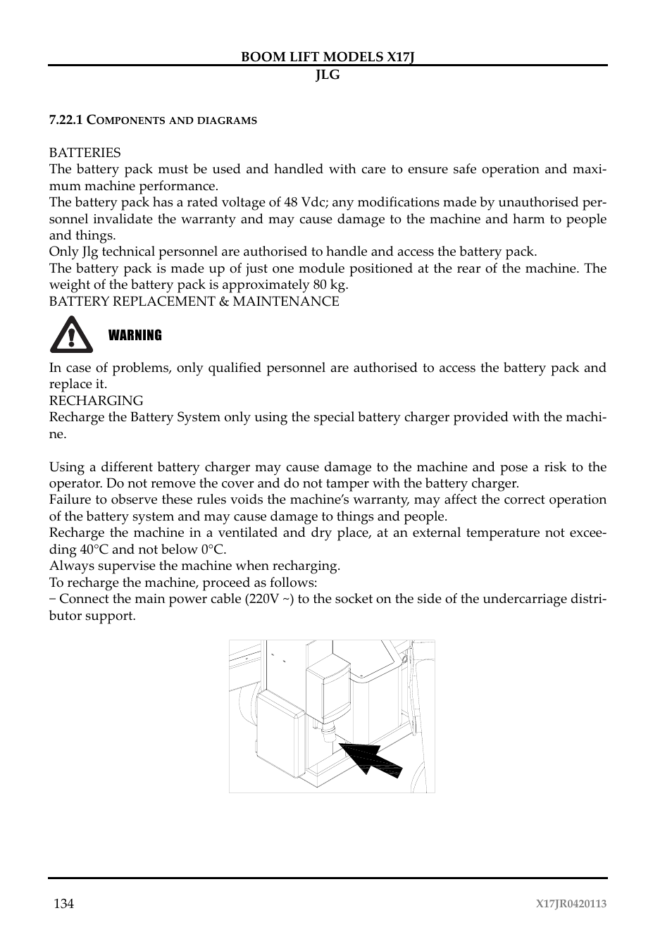Attenzione | JLG X17J Operator Manual User Manual | Page 138 / 172