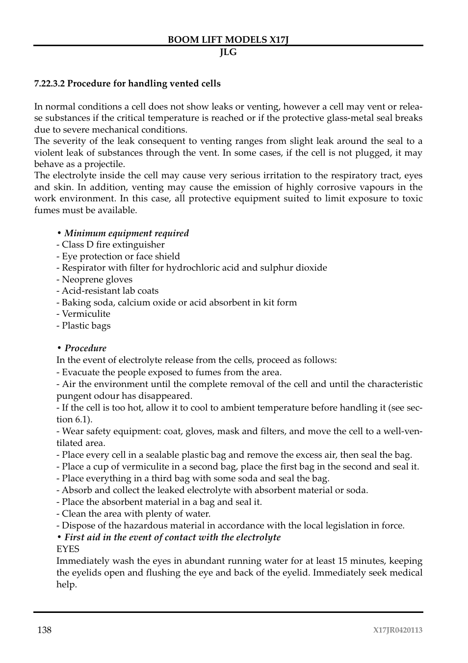 JLG X17J Operator Manual User Manual | Page 142 / 172