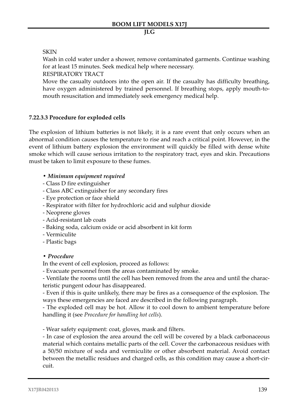 JLG X17J Operator Manual User Manual | Page 143 / 172