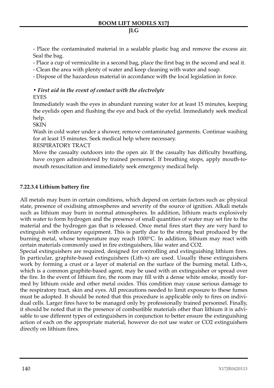 JLG X17J Operator Manual User Manual | Page 144 / 172