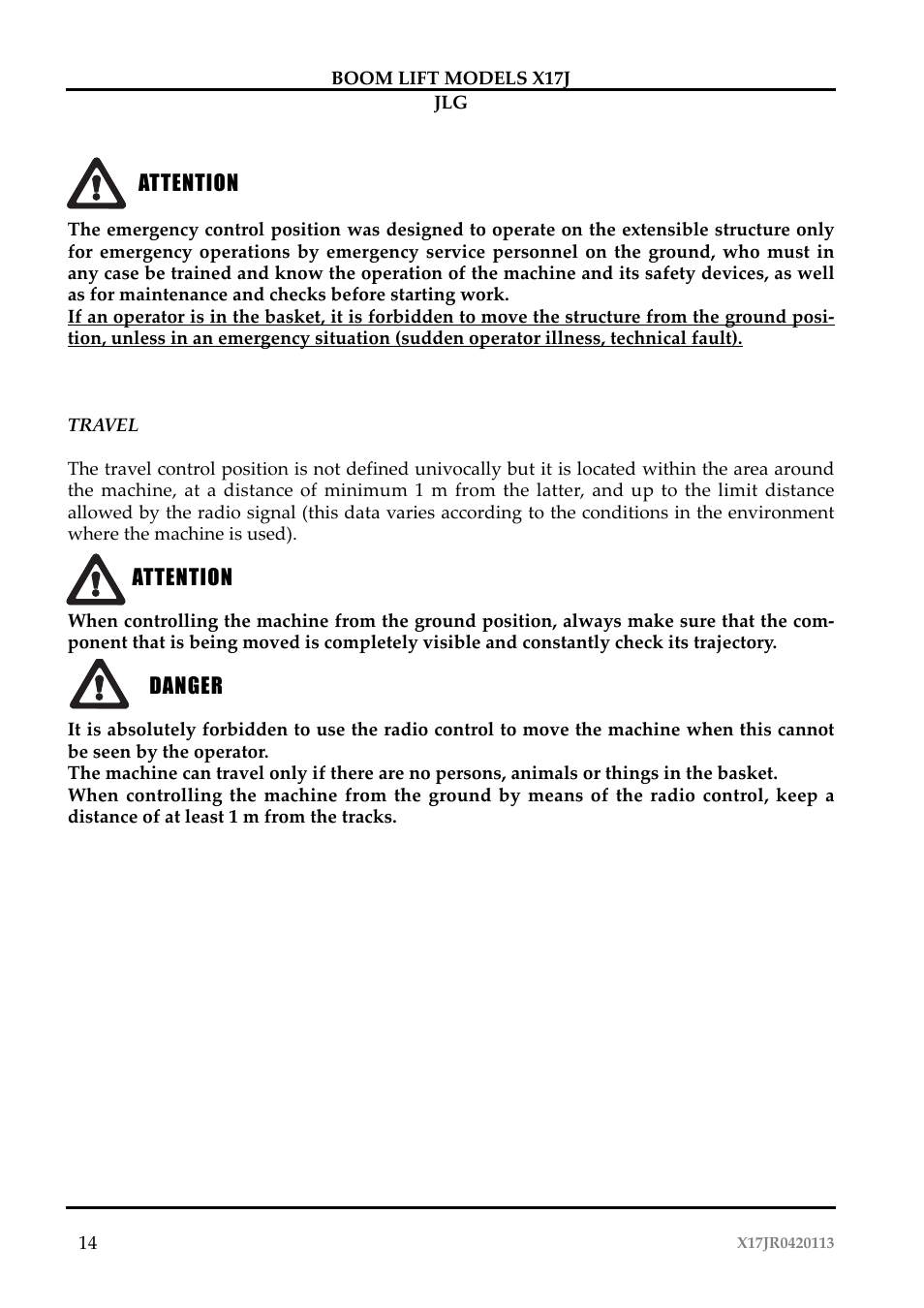 JLG X17J Operator Manual User Manual | Page 18 / 172