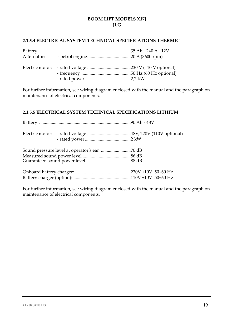 JLG X17J Operator Manual User Manual | Page 23 / 172