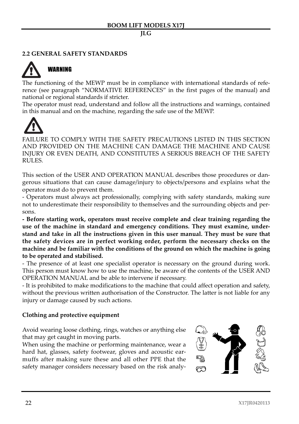 JLG X17J Operator Manual User Manual | Page 26 / 172