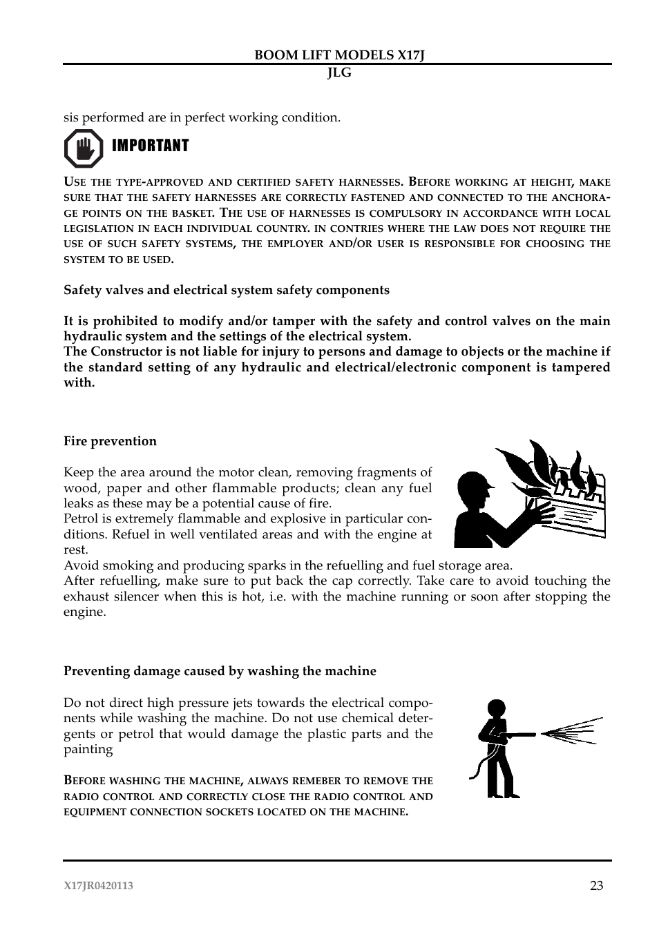 Importante important | JLG X17J Operator Manual User Manual | Page 27 / 172