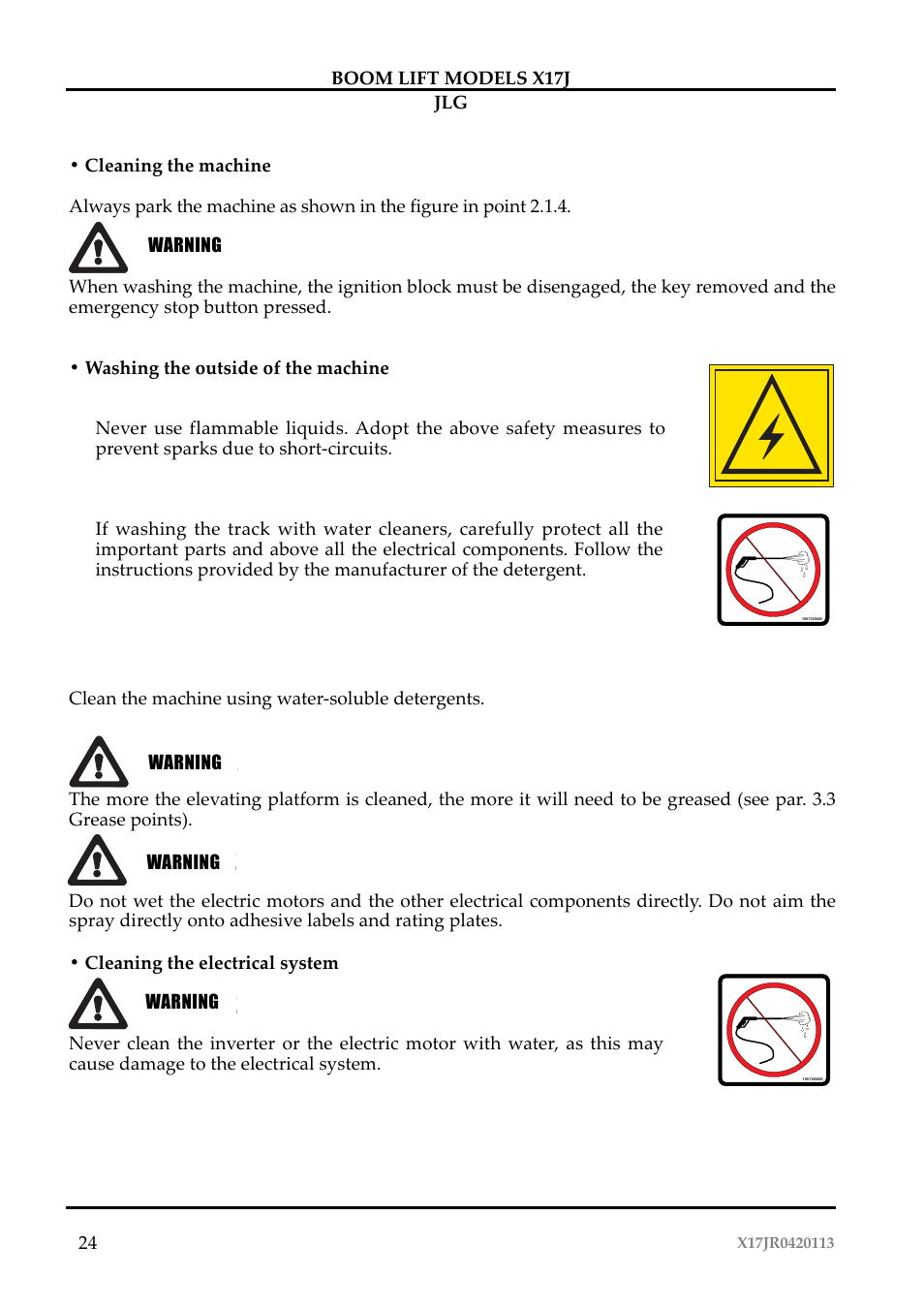 Attenzione | JLG X17J Operator Manual User Manual | Page 28 / 172