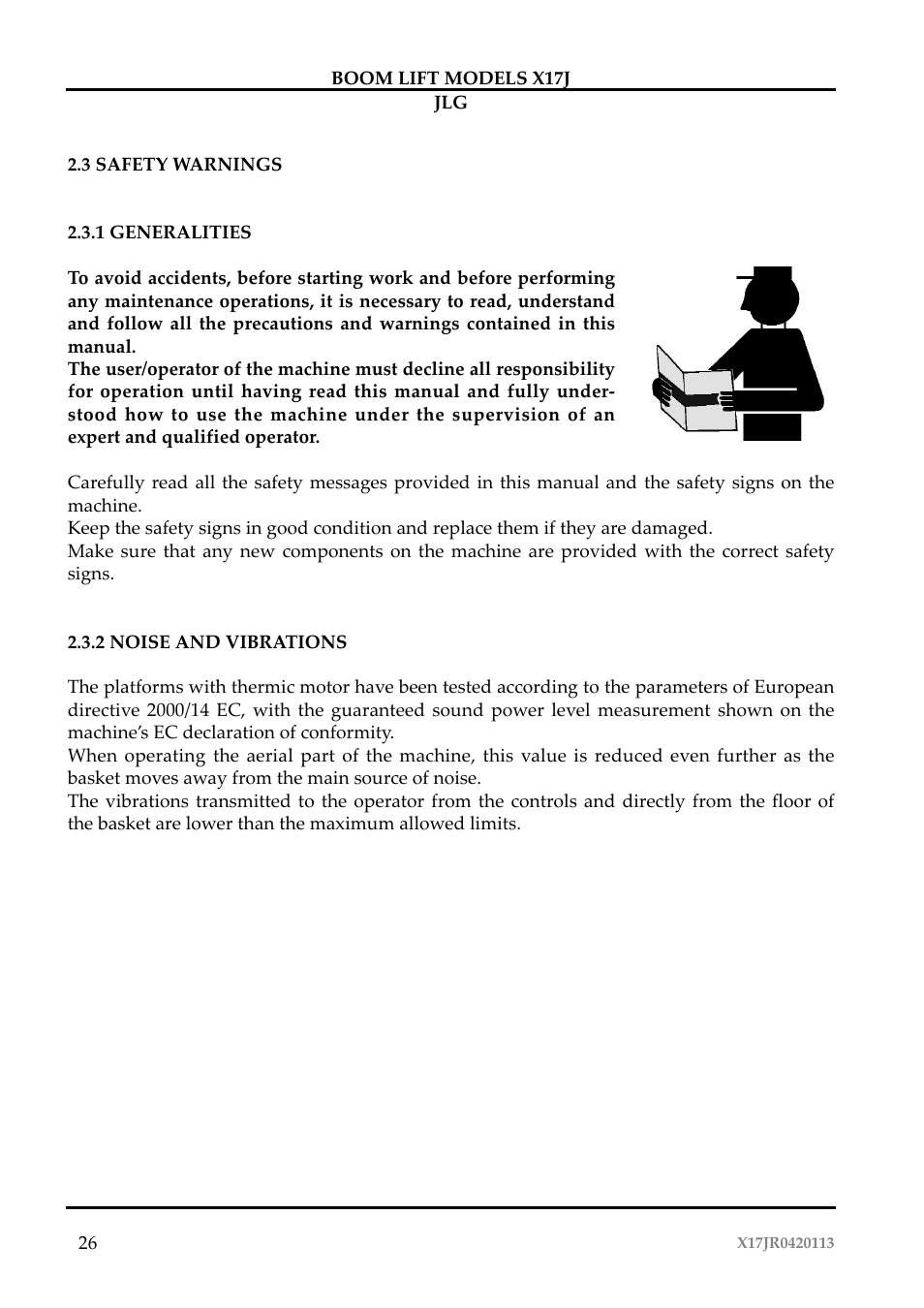 JLG X17J Operator Manual User Manual | Page 30 / 172