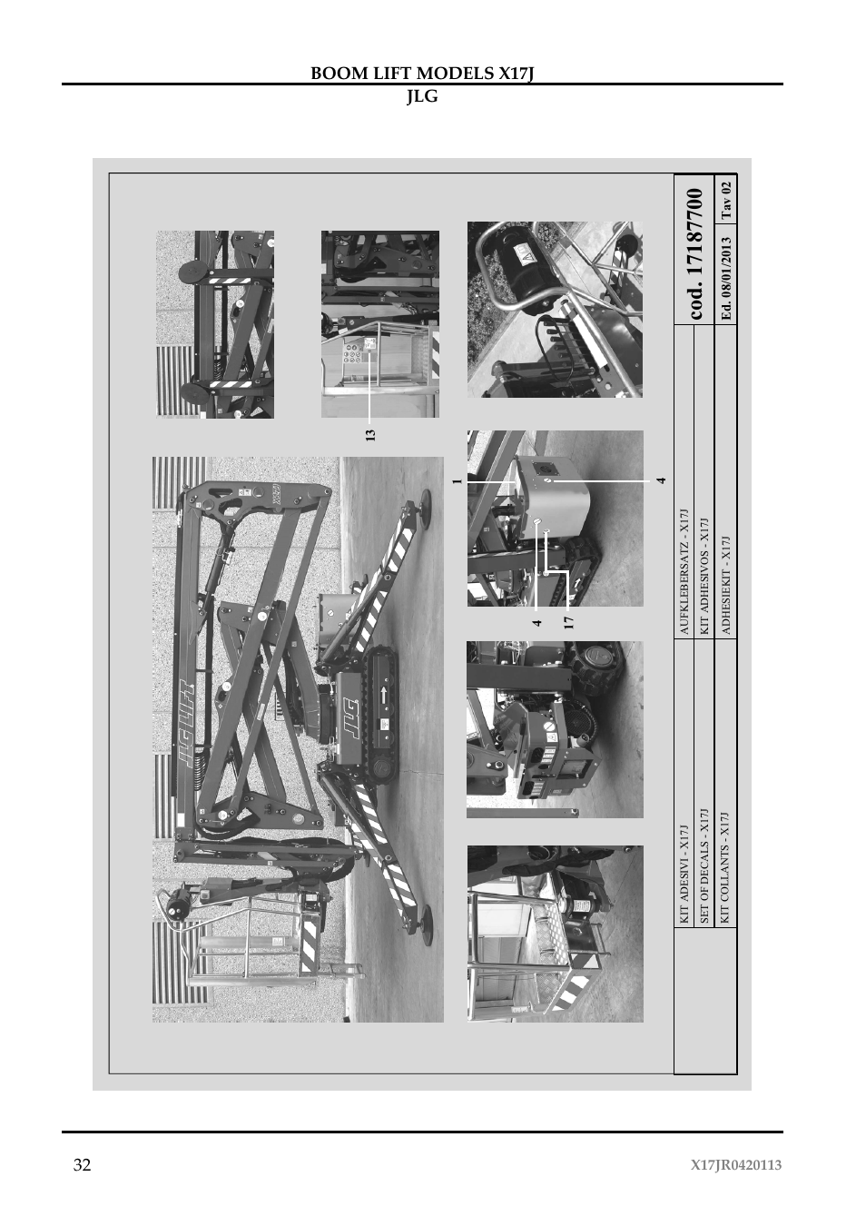 Boom lift models x17j jlg 32 | JLG X17J Operator Manual User Manual | Page 36 / 172