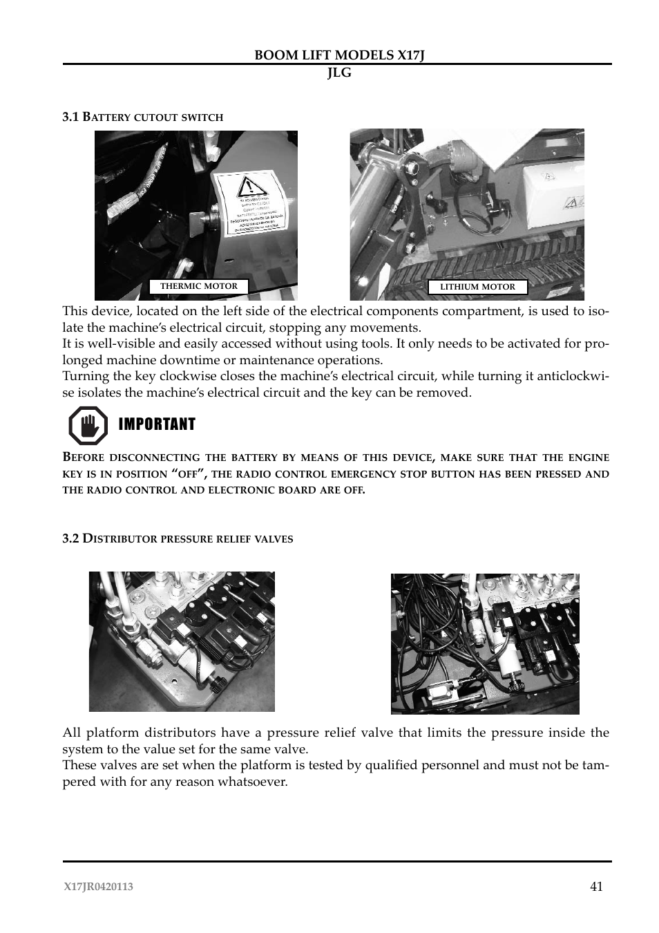 Importante important | JLG X17J Operator Manual User Manual | Page 45 / 172
